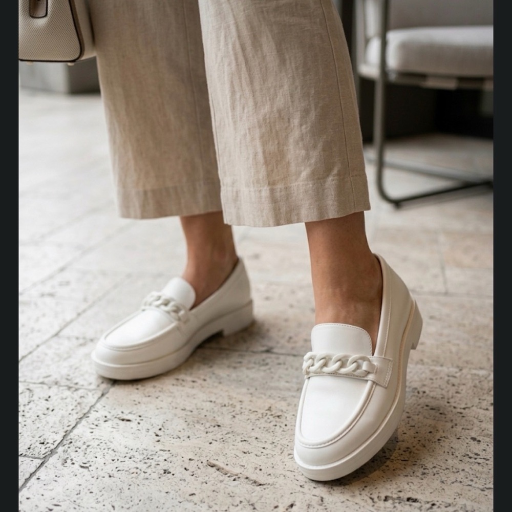 Marc Fisher White Loafers